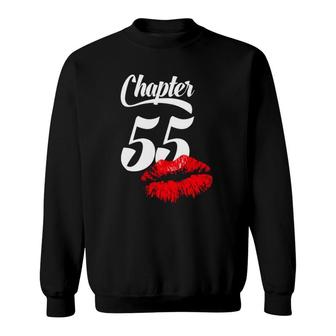 Womens 55Th Birthday Lips Chapter 55 Years Old 1967 Gift Sweatshirt - Seseable
