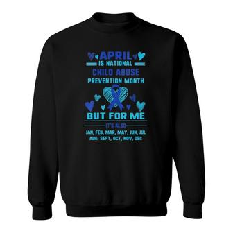 Womens April Is National Child Abuse Prevention Month Awareness V-Neck Sweatshirt | Mazezy CA