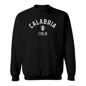 Womens Calabria Italia - Italian Flag Calabria Italy V-Neck Sweatshirt - Seseable