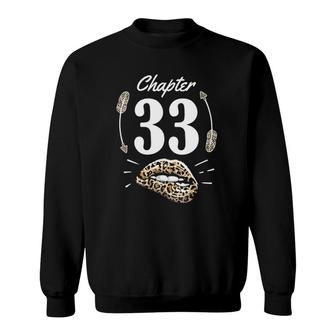 Womens Chapter 33 33Rd Birthday Party Thirty Three Years Old Gift V-Neck Sweatshirt | Mazezy
