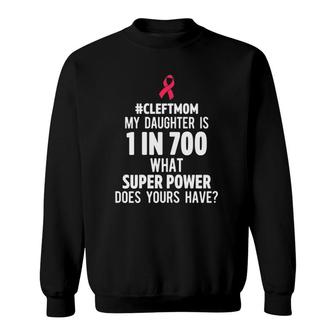 Womens Cleft Palate Lip Mom Daughter Cleft Strong Awareness Sweatshirt - Seseable