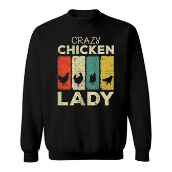 Womens Crazy Chicken Lady Sweatshirt - Seseable