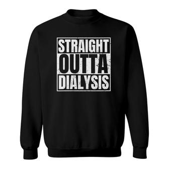 Womens Dialysis Nurse Design Straight Outta Dialysis Gift V-Neck Sweatshirt | Mazezy