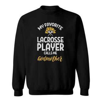 Womens Favorite Lacrosse Player Godmother Flower Lax Family Women Sweatshirt - Thegiftio