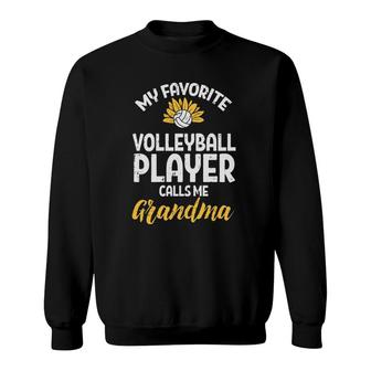 Womens Favorite Volleyball Player Grandma Sunflower Nana Mimi Women Sweatshirt | Mazezy