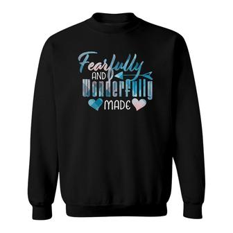 Womens Fearfully And Wonderfully Made Christian Bible Verse Gifts Sweatshirt - Seseable