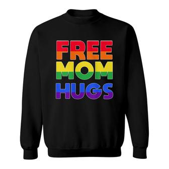 Womens Free Mom Hugs Lgbt Pride Sweatshirt - Seseable