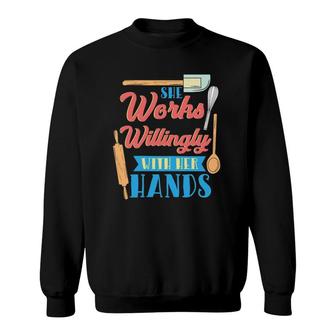 Womens Funny Baking Outfit For A Lover Of Baking Sweatshirt | Mazezy