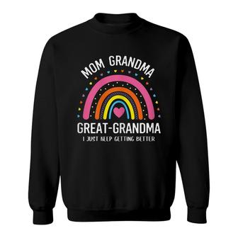 Womens Funny Mom Grandma Great Grandma Funny Mothers Day Rainbow Sweatshirt - Seseable