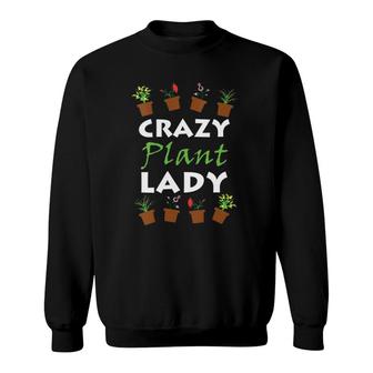 Womens Gardening Gif Funny Plants Meme Crazy Plant Lady V-Neck Sweatshirt | Mazezy