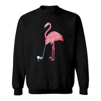 Womens Golf Flamingo Lover Gift Floral Women Men Funny Summer Cute V-Neck Sweatshirt - Thegiftio UK