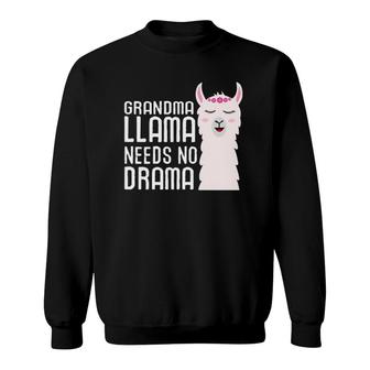Womens Grandma Llama Needs No Drama Funny And Cute Llama Design Sweatshirt | Mazezy