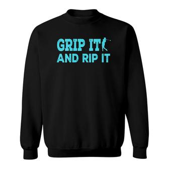 Womens Grip It Rip It Golfer Gift Golf Lovers Golfing V-Neck Sweatshirt - Seseable