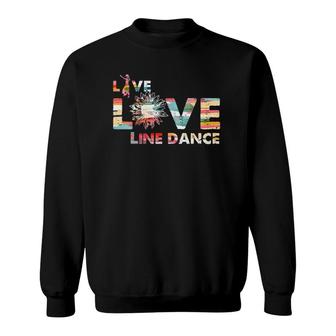 Womens Love Line Dancing Flower Dance Dancer Western Music Gift Sweatshirt - Thegiftio