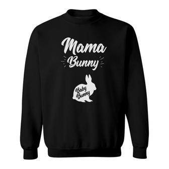 Womens Mama Bunny Women Mama Baby Bunny Easter Pregnancy Sweatshirt - Thegiftio UK