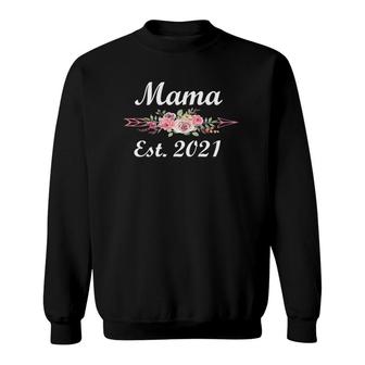 Womens Mama Est 2020 Mothers Day Grandma And Mommys Sweatshirt - Seseable