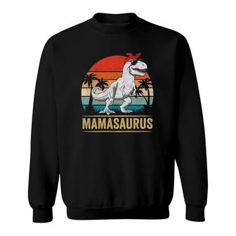 Womens Mamasaurusrex Dinosaur Mama Saurus Family Matching Women V-Neck Sweatshirt | Mazezy