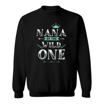 Womens Nana Of A Wild One V-Neck Sweatshirt | Mazezy