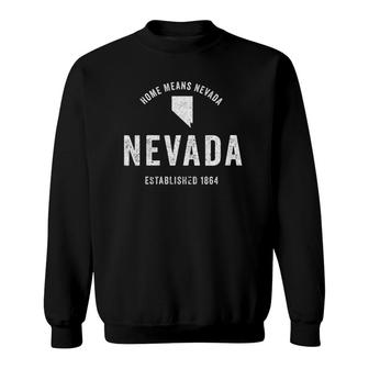 Womens Nevada State Home State Retro Distressed Gift Sweatshirt - Seseable