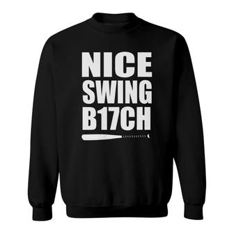Womens Nice Swing Bitch V-Neck Sweatshirt - Thegiftio UK