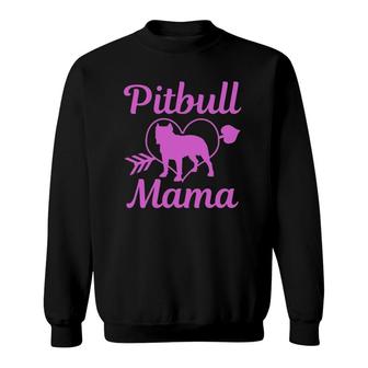 Womens Pitbull Mama Pitbull Mom Funny Cute Dog Mothers Day Gift Sweatshirt | Mazezy