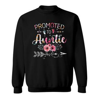Womens Promoted To Auntie 2022 Funny New Grandma Mothers Day Sweatshirt - Seseable