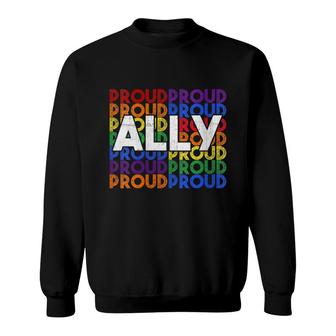 Womens Proud Ally Lgbt Gay Pride Lgbtq Sweatshirt - Thegiftio UK