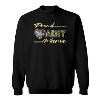 Womens Proud Army Mama - Us Flag Dog Tags Military Mom Family Gift Sweatshirt - Seseable