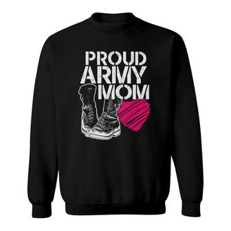 Womens Proud Army Mom Gift Sweatshirt - Seseable