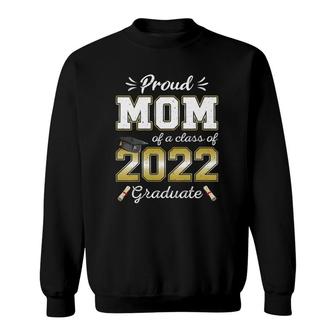 Womens Proud Mom Class Of 2022 Graduate Senior 22 Graduation Mother V-Neck Sweatshirt - Seseable