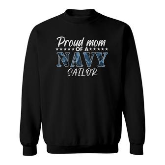 Womens Proud Mom Of A Navy Sailor Sweatshirt - Seseable