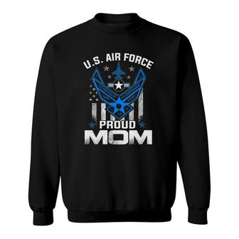Womens Proud Mom US Air Force Stars Air Force Family Gift Sweatshirt - Seseable