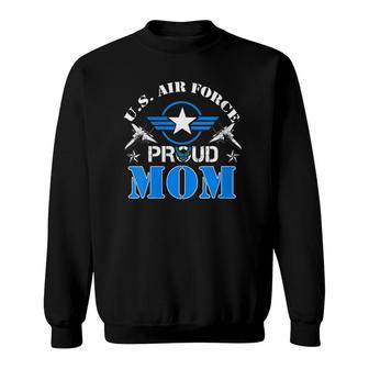 Womens Proud Mom Us Air Force - Usaf Veteran Gift V-Neck Sweatshirt - Seseable