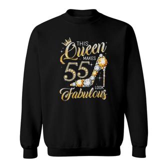 Womens Queen 55 Fabulous 55Th Birthday Girl Gifts 55 Years Old Sweatshirt - Seseable