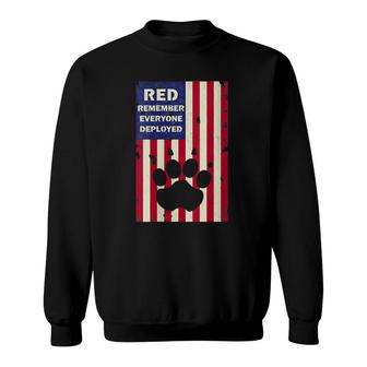 Womens Red Friday Military Service Dogs Family Veteran Gift Idea Sweatshirt - Seseable