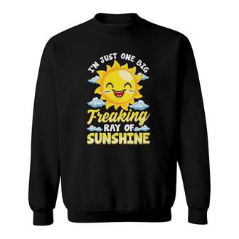 Womens Sarcastic Im Just One Big Freaking Ray Of Sunshine V-Neck Sweatshirt | Mazezy