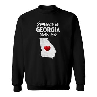 Womens Someone In Georgia Loves Me - Georgia Ga V-Neck Sweatshirt | Mazezy