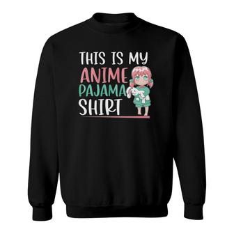 Womens This Is My Anime Pajama Funny Japanese Anime Lover Teen Girl V-Neck Sweatshirt - Thegiftio UK