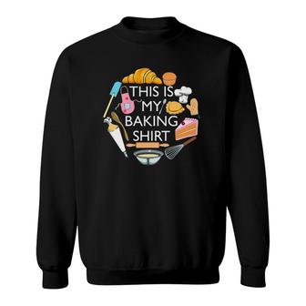 Womens This Is My Baking Funny Pastry Hobby Chef V-Neck Sweatshirt - Thegiftio UK