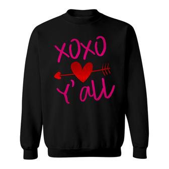 Xoxo Arrow Yall Red Pink Valentines Day Festive Sweatshirt - Monsterry