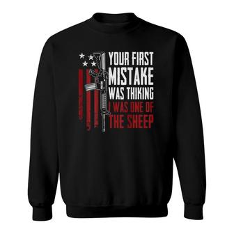 Your First Mistake Thinking I Was One Of The Sheep - On Back Sweatshirt | Mazezy