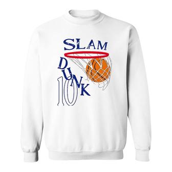 10 Years Old Slam Dunk 10Th Basketball Birthday Party Gift Sweatshirt | Mazezy UK