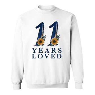 11 Years Old 11Th Birthday For Girls 11 Years Loved Sweatshirt - Seseable