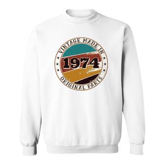 47Th Birthday Retro Vintage 47 Years Old Made In 1974 Gift Sweatshirt - Seseable
