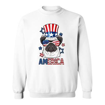 America Pug Dog Owner 4Th Of July Usa Flag Men Women Kids Sweatshirt - Seseable