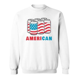 American Funny 4Th Of July Beer Patriotic Usa Flag Merica Sweatshirt - Seseable