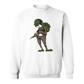 Army Sloth Animal Lover Sweatshirt | Mazezy