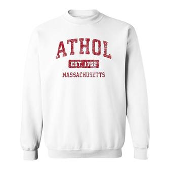 Athol Massachusetts Ma Vintage Sports Design Red Design Sweatshirt - Thegiftio UK