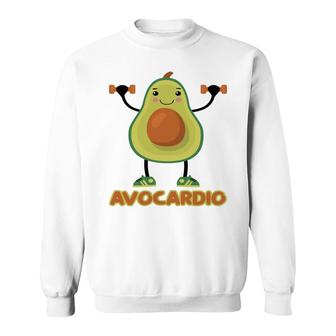 Avocardio Funny Avocado Is Gymming So Hard Sweatshirt - Seseable