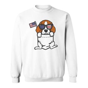 Beagle Feet Pocket Cute American Usa 4Th Of July Fourth Dog Sweatshirt - Seseable